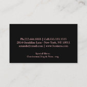 Personal Chef Catering Keuken Zilver keukengerei Visitekaartje (Achterkant)