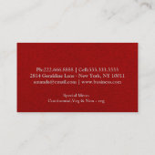 Personal Chef Catering Kitchen Silver Utensils Visitekaartje (Achterkant)