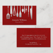 Personal Chef Catering Kitchen Silver Utensils Visitekaartje (Voorkant / Achterkant)