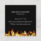 Personal Chef Culinaire Flaming Fire Catering Vierkante Visitekaartje (Voorkant)