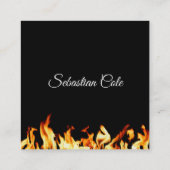 Personal Chef Culinaire Flaming Fire Catering Vierkante Visitekaartje (Achterkant)
