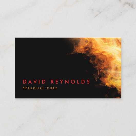 Personal Chef Flaming Fire Catering Visitekaartje (Voorkant)
