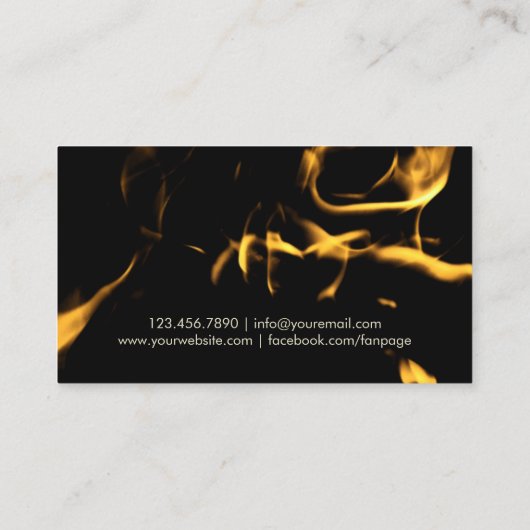 Personal Chef Flaming Fire Catering Visitekaartje (Achterkant)