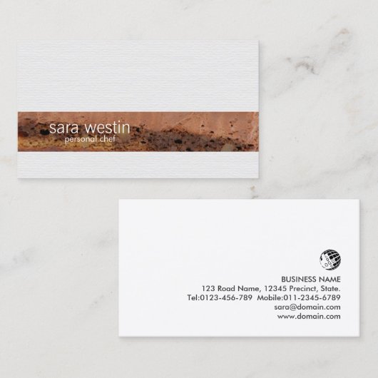 Personal Chef Food Beverage Skills Cake Textuur Bu Visitekaartje (Voorkant / Achterkant)