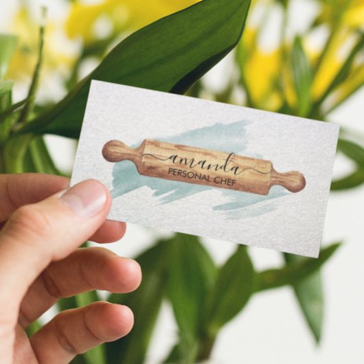 Personal Chef gebak Catering Rolling Pin Cook Visitekaartje