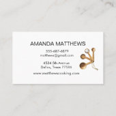 Personal Chef gebak Catering Rolling Pin Leaves Visitekaartje (Achterkant)