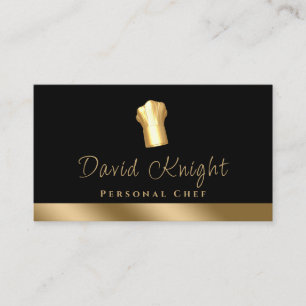 Personal Chef Gold Black Luxury Food Catering Visitekaartje