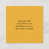 Personal Chef Groenteontwerp Vierkante Visitekaartje (Achterkant)