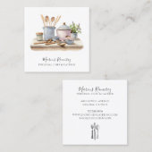 Personal Chef Kitchen Utensils Vierkante Visitekaartje (Voorkant / Achterkant)