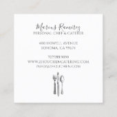 Personal Chef Kitchen Utensils  Vierkante Visitekaartje (Achterkant)