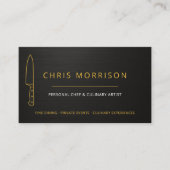 Personal Chef Knife Catering Gold Black Visitekaartje (Voorkant)