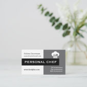 Personal chef minimalist grijs, wit, zwart visitekaartje (Staand voorkant)