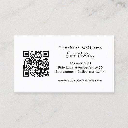 Personal Chef Modern Waterverf Dining Visitekaartje (Achterkant)