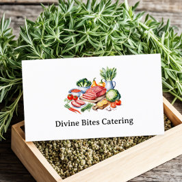 Personal Chef Modern Waterverf Dining Visitekaartje