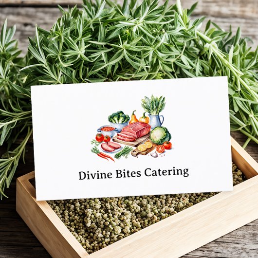 Personal Chef Modern Waterverf Dining Visitekaartje