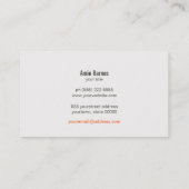 Personal Chef Monogrammed Whisk Logo Visitekaartje (Achterkant)