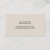 Personal Chef Restaurant Catering Elegant Cream Visitekaartje (Achterkant)