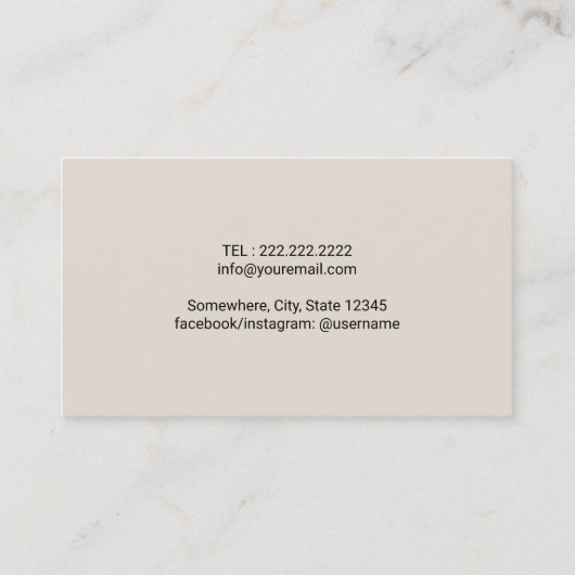 Personal Chef Restaurant Catering Elegant Cream Visitekaartje (Achterkant)