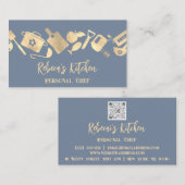 Personal Chef Restaurant Catering Logo QR SmokyBlu Visitekaartje (Voorkant / Achterkant)