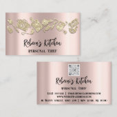 Personal Chef Restaurant Catering QR LogoRose Gold Visitekaartje (Voorkant / Achterkant)