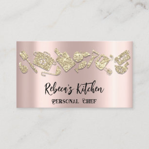 Personal Chef Restaurant Catering QR LogoRose Gold Visitekaartje