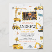 Personal Construction Birthday Party with Image Kaart (Voorkant)