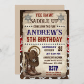 Personal Country Western Cowboy Birthday Kaart (Voorkant / Achterkant)