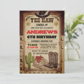 Personal Cowboy Hat and Lasso Wild West Birthday Kaart (Staand voorkant)