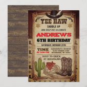 Personal Cowboy Hat and Lasso Wild West Birthday Kaart (Voorkant / Achterkant)