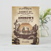 Personal Cowboy Western Birthday Party Kaart (Staand voorkant)