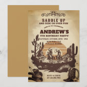 Personal Cowboy Western Birthday Party Kaart (Voorkant / Achterkant)