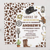 Personal Cowboy Wild West Birthday Party Kaart (Voorkant / Achterkant)