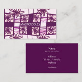 Personal Creative Floral Check Aubergine Plum Visitekaartje (Voorkant / Achterkant)
