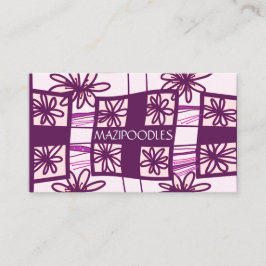 Personal Creative Floral Check Aubergine Plum Visitekaartje