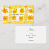 Personal Creative Floral Check geel Sinaasappel gr Visitekaartje (Voorkant / Achterkant)