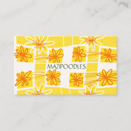 Personal Creative Floral Check geel Sinaasappel gr Visitekaartje