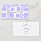 Personal Creative Floral Check Lila Lavendel Visitekaartje (Voorkant / Achterkant)