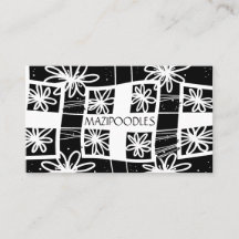 Personal Creative Floral Check Zwart Wit