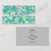 Personal Creative Floral Neuro Art Blauwgroen groe Visitekaartje (Voorkant / Achterkant)