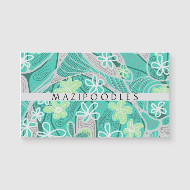 Personal Creative Floral Neuro Art Teal Green (Voorkant)