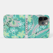 Personal Creative Floral Neuro Art Teal Green Case-Mate iPhone Case (Achterkant (horizontaal))