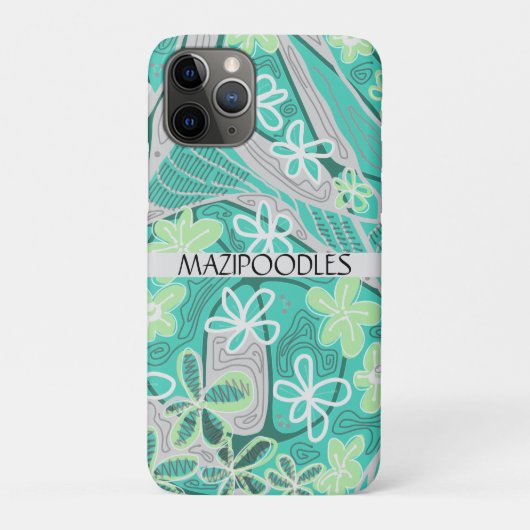 Personal Creative Floral Neuro Art Teal Green Case-Mate iPhone Case (Achterkant)