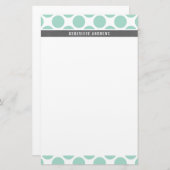 PERSONAL CUSTOM schattig grote polka dot mint groe Briefpapier (Voorkant / Achterkant)