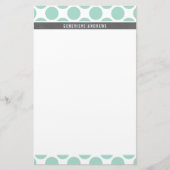 PERSONAL CUSTOM schattig grote polka dot mint groe Briefpapier (Voorkant)
