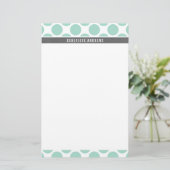 PERSONAL CUSTOM schattig grote polka dot mint groe Briefpapier (Staand voorkant)