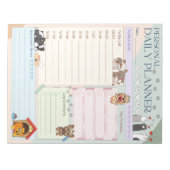 Personal Daily Planner Cute Dog Puppy Multicolorf Notitieblok (Voorkant)