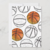 Personal Digital Basketball Baby shower Invitation Kaart (Achterkant)