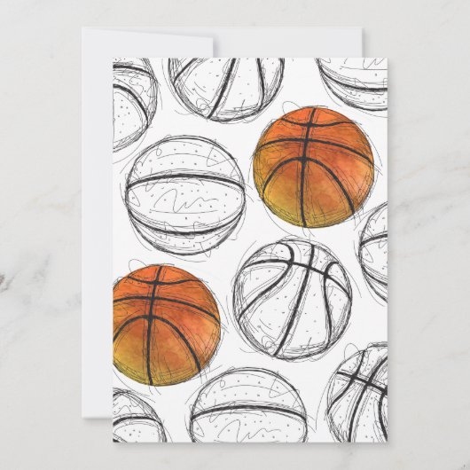 Personal Digital Basketball Baby shower Invitation Kaart (Achterkant)