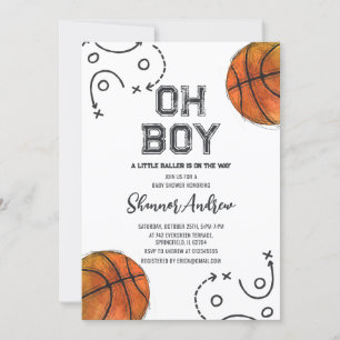 Personal Digital Basketball Baby shower Invitation Kaart