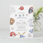Personal Digital boy Baseball Rookie Baby Shower  Kaart (Staand voorkant)